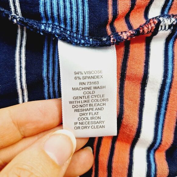 NWOT Cupio Colorful Striped Bodycon Cold Shoulder Dress w/ Tie Sleeves Sz M - Picture 12 of 13